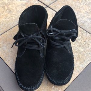 Black suede booties